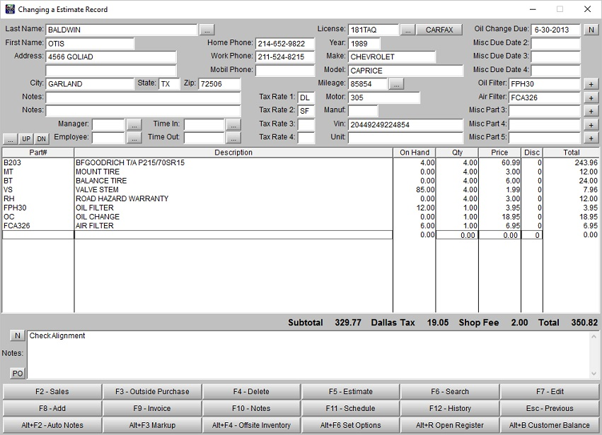 screenshot of Auto Repair Boss